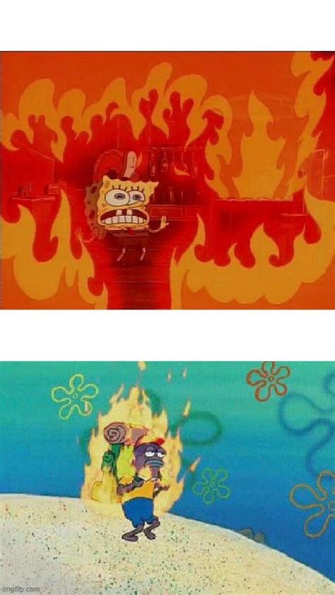 Share URL. . Spongebob burning meme